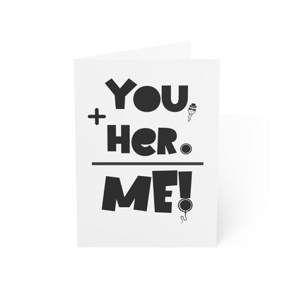 You + Her = Me | unDNAbly Yours | Snarky DNA Reunion Card for Biological Parents | Disenfranchised Souvenirs