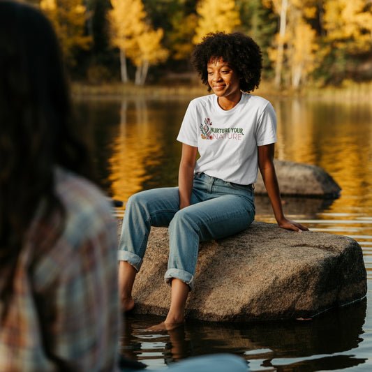 Nurture Your Nature Unisex T-Shirt – Floral DNA Helix, Adoptee Healing, Self-Discovery & Growth Shirt