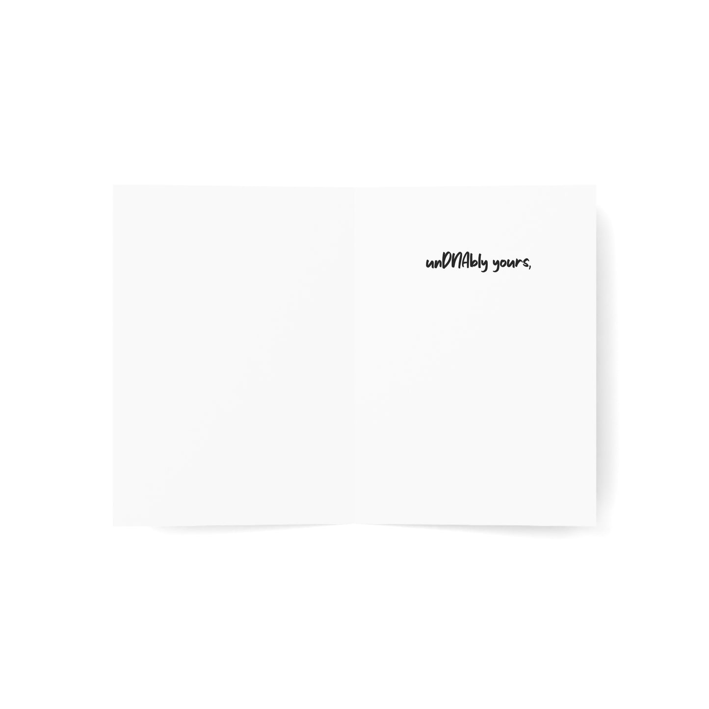 You + Him = Me | unDNAbly Yours | Snarky DNA Reveal Card for Biological Parents | Disenfranchised Souvenirs