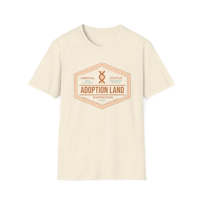 Adoption Land Stamp Tee – “Next Available / Permanent Resident / Never Expires”