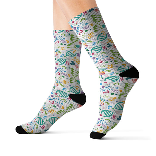DNA Pattern Crew Socks – Fun Genetic Design, Conference Wear, Adoptee & Donor Conceived Community Gift