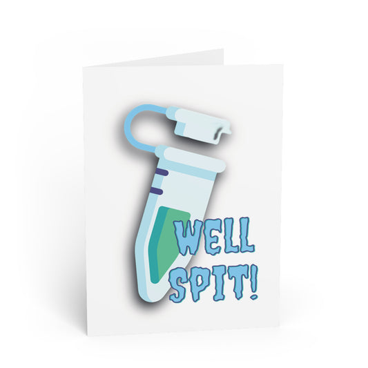 Well Spit! Greeting Card – DNA Test Humor, Adoptee, Donor Conceived, NPE, MPE Surprise Results